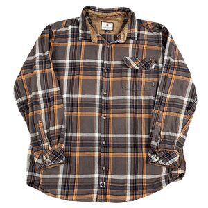 Legendary White Tails Heavy Cotton Button Down Shirt Mens 2XT Brown Plaid